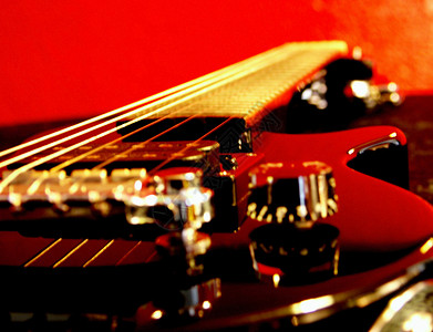 红色吉他背景图片