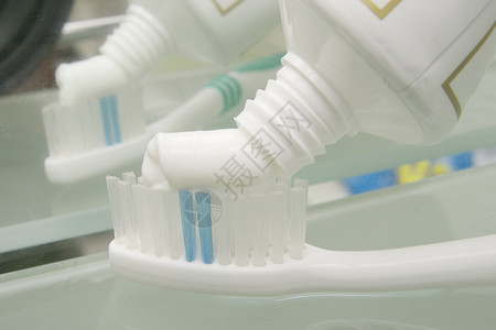 薄荷牙膏牙刷和糊卫生口服白色衰变薄荷牙齿浴室牙医牙科牙膏背景