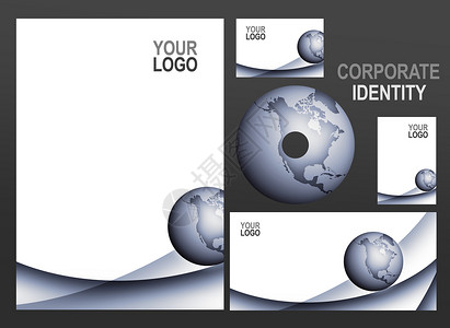 商务企业画册整套商业商务文件办公室印刷漩涡公司全世界出口身份全球化光盘标签背景