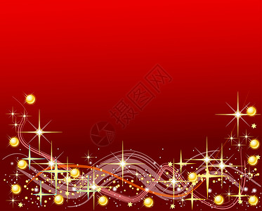 红圣诞节背景框架海浪漩涡墙纸雪花星星背景图片