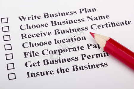 创办企业铅笔清单援助保险工具红色创业证书写作行政背景图片