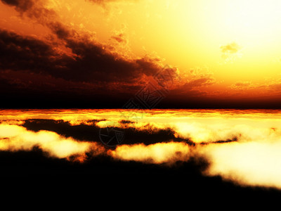 高云飘过景观多云太阳气氛云层天气地平线天线日落日出背景图片