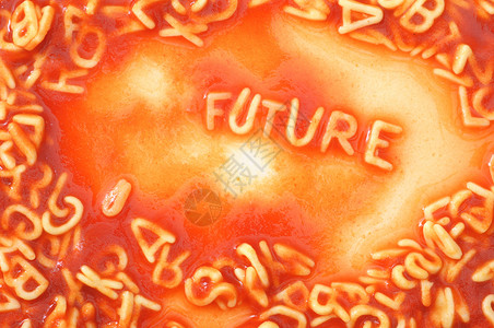 未来的前景未来预测投资商业食物红色预报字母预言饥饿时间营养背景