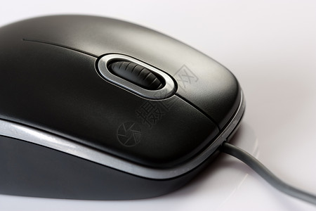 黑鼠鼠标的特写设备输入硬件电脑导航电子老鼠配饰技术背景图片