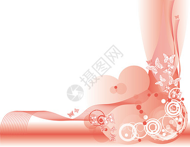 矢量背景蝴蝶粉色收益插图海报节日圆圈祝福白色背景图片