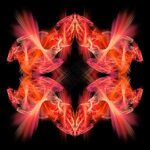 火焰图案抽象对等分形背景 B橙子火焰墙纸艺术运动创造力活力红色粉色插图背景