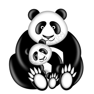 熊猫妈妈和宝宝背景