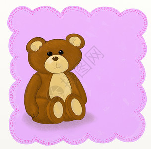 熊手绘泰迪熊-儿童风格背景