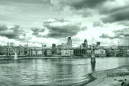 伦敦泰晤士河英语黑色白色王国全景背景图片