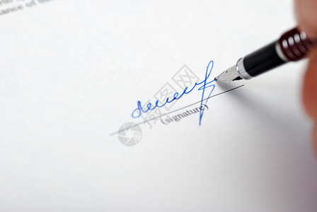 特写签名协议写作贷款宏观命令墨水陈述文档合伙抵押亲笔签名高清图片素材