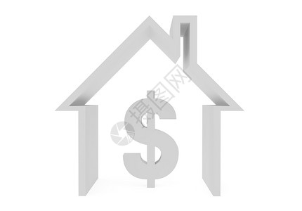 上锁美元符号房屋和美元房子公寓插图白色红色建筑金融货币建筑学商业背景