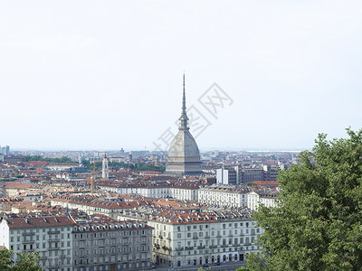 意大利都灵爬坡天线全景建筑天际婚礼蛋糕背景图片
