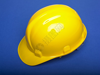 Yello 蓝色安全帽商业套装承包商头盔建造安全工作工程工程师建设者背景图片