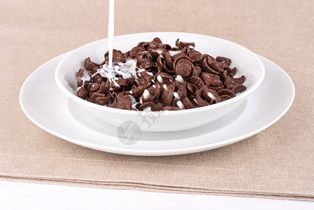 麦片巧克力巧克力麦片加牛奶背景