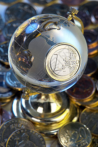 欧元现金金融银行业圆圈银行财富金属中心商业硬币背景图片