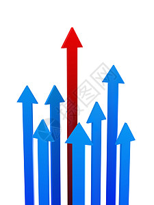 蓝色立体箭头红箭电脑商业速度白色战略箭头优胜者红色渲染竞赛背景