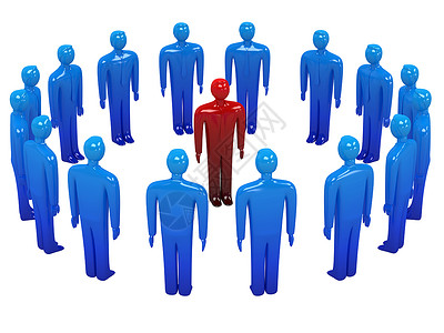 团体领袖领导者男性经理商业团队白色蓝色合伙红色会议男人高清图片素材