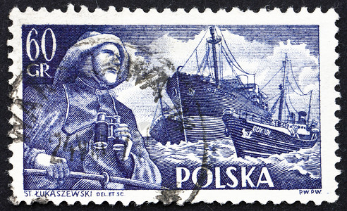 腊八节过了腊八就是年字体设计波兰1956年 1956年波兰渔夫和S S 肖邦邮戳背景