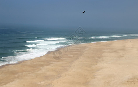 葡萄牙纳扎尔野生海滩高清图片