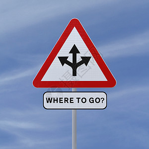 红色蓝色箭头去哪里 来天空概念标志方法交通蓝色三角形箭头警告危险背景