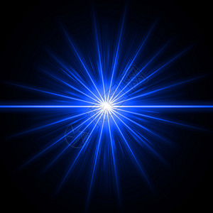 闪耀圆环蓝灯中心艺术羽毛戒指蓝色曲线闪光射线魔法插图背景