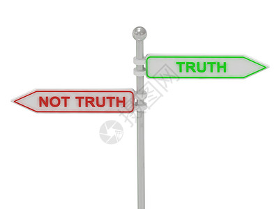 not带有红色“ NOT TRTH” 和绿色“ TRUTH” 的符号背景