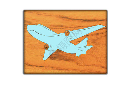 木材纹理和背景上的飞机标志图标旅行机场夹子汽油飞机场工具天空木头橡木危险背景图片