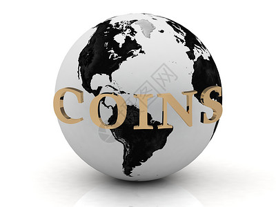 COINS 在地球周围的抽象刻画美元高清图片素材