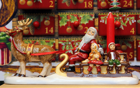 数字序号装饰圣诞老人胡子孩子传统解雇靴子礼物假期娃娃塑像玩具背景