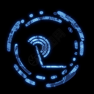 计算机芯片上的光化蓝色维菲网络手册符号背景图片