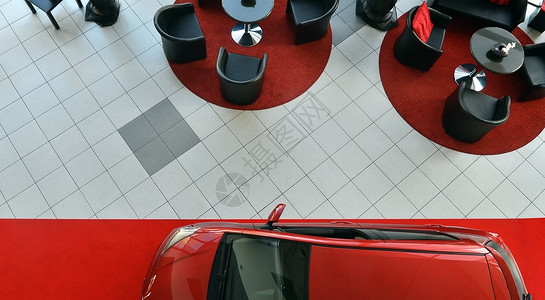 汽车行博览会汽车地面零售地毯商业瓷砖沙龙红色座位背景图片