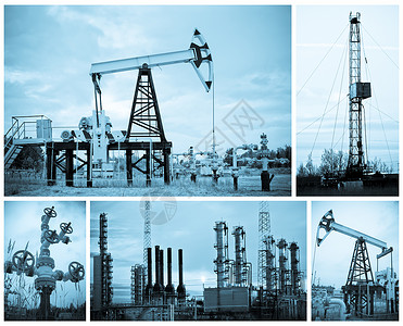 石油工业活力钻机钻孔油田井口蓝色机器调子油井化石背景图片