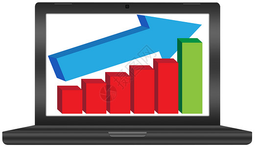 笔记本插图生长商业桌面箭头电脑背景图片
