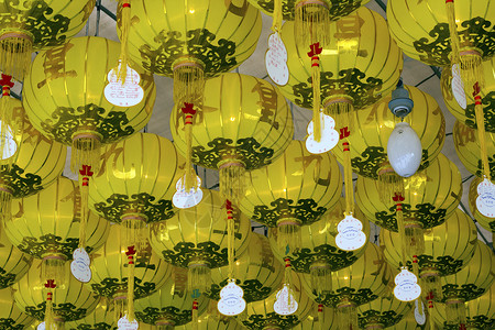 黄中国灯笼背景图片