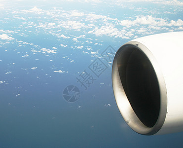 祝你旅途愉快空气飞机全景背景蓝色天线地平线假期蓝天背景图片