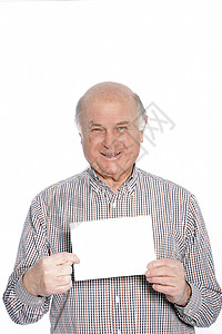 持有空白卡的老年人背景图片