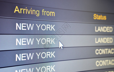 纽约航空公司由纽约抵达背景