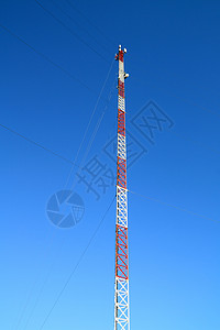 天天线网络桅杆卫星电脑调频广播海浪辐射电话蓝色背景图片