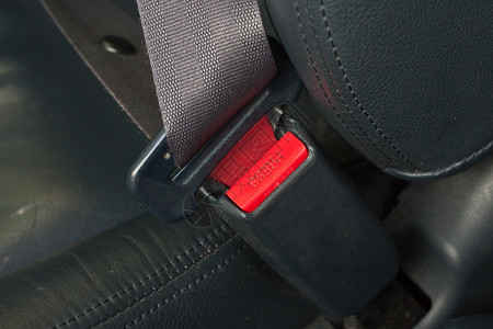 安全带安全车辆红色锁定座位皮革带子背景图片