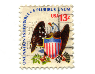 美国13美元的旧邮票集电极邮政邮件邮资收藏品邮差邮戳背景图片