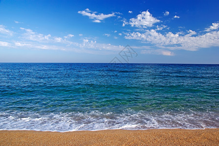 德沙雷特美丽的地中海海景 西班牙洛丽特·德马背景