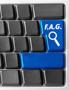 带有“ FAQ” 键的计算机键盘高清图片
