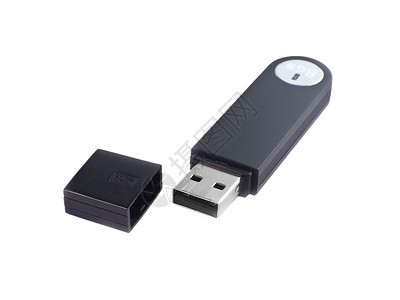 孤立黑色USB卡高清图片