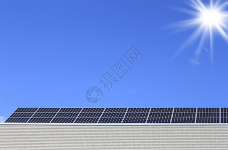 太阳面板对蓝天太阳能能源空气太阳能板活力背景图片