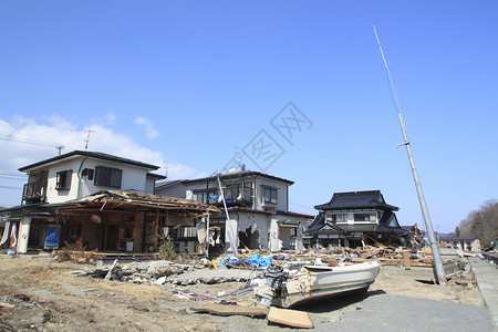 碎片东日本大地震事件悲哀碰撞损害力量海啸灾难背景