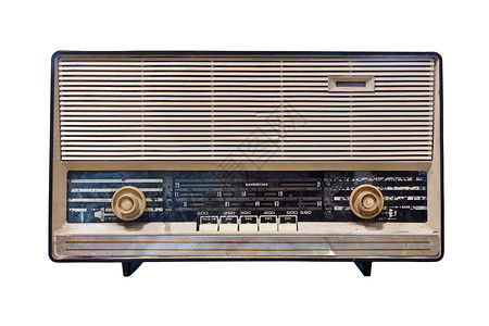 老收音机带有剪切路径的古老无线收音机电气纽扣技术娱乐风格频道广播体积金子车站背景