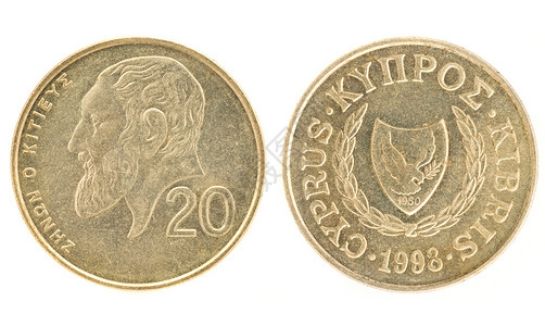 塞浦路斯货币     20美分高清图片