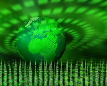 绿色绿色数字地球溪流代码数据世界行星科学电子全球技术插图背景图片