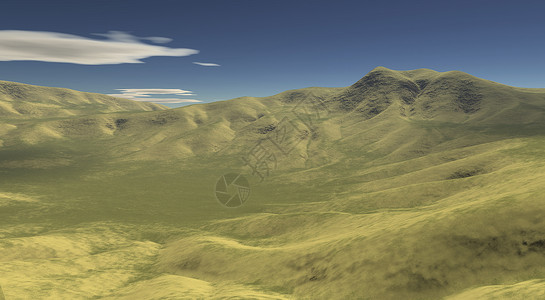 横向景观插图全景山脉沙漠渲染岩石梦幻丘陵爬坡背景图片