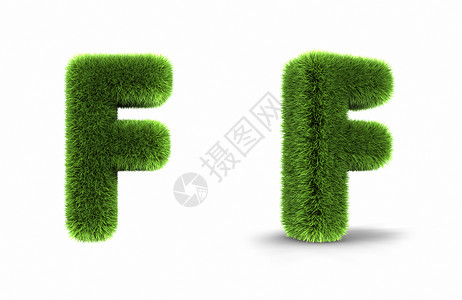 绿色字母S草信 F背景
